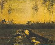 Vincent Van Gogh Landscape at Dusk painting